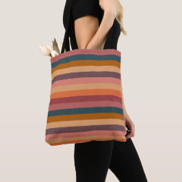 Bolso De Tela Rayas de acuarela de puesta de sol