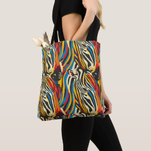 Bolso De Tela Rayas de arco iris del patrón de cebra