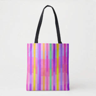Bolso De Tela Rayas de arcoíris pastel lindas