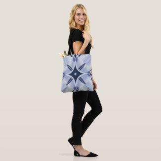 Bolso De Tela Rayas de armonía azul y gris