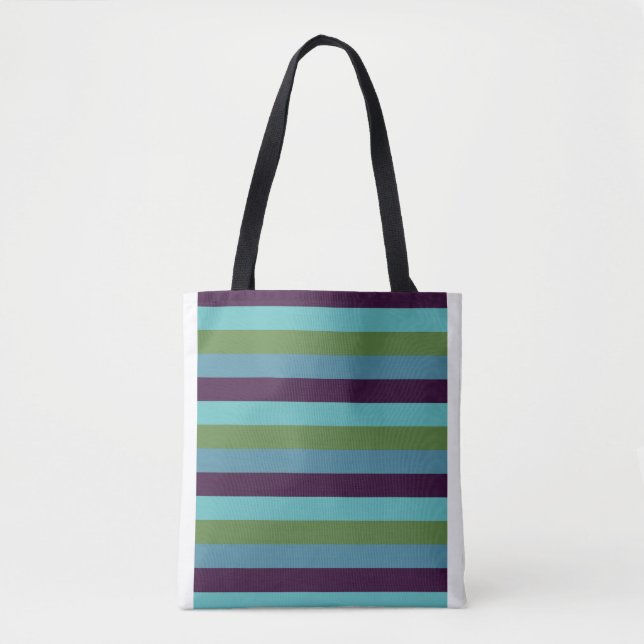 Bolso De Tela Rayas de armonía costera (Anverso)