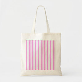 Bolso De Tela Rayas de caramelo rosa y blanco