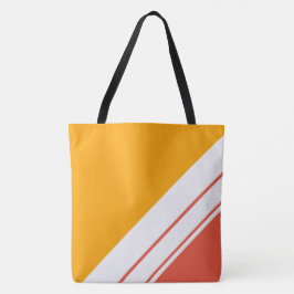 Bolso De Tela Rayas de carreras brillantes de color amarillo dor