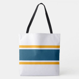 Bolso De Tela Rayas de carreras divertidas naranja azul verdoso 