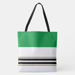 Bolso De Tela Rayas de carreras negras y verde Kelly coloridas e
