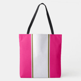 Bolso De Tela Rayas De Carreras Oliva Blancas Elegantes Sobre Ro