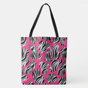 Bolso De Tela Rayas de cebra abstractas y atrevidas