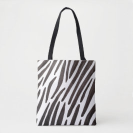 Bolso De Tela Rayas de cebra en blanco y negro