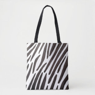 Bolso De Tela Rayas de cebra en blanco y negro