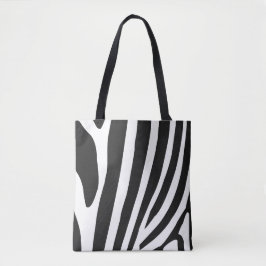 Bolso De Tela Rayas de cebra en blanco y negro