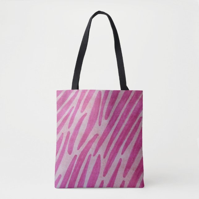 Bolso De Tela Rayas de cebra rosadas (Anverso)