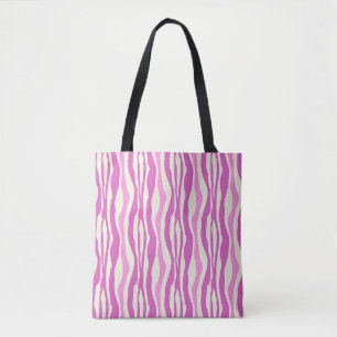 Bolso De Tela Rayas de cebra Rosadas Blancas Cool