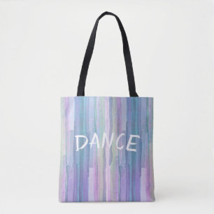 Bolso De Tela rayas de color azul bonito con baile de texto