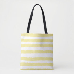 Bolso De Tela Rayas de color blanco amarillo y soleado