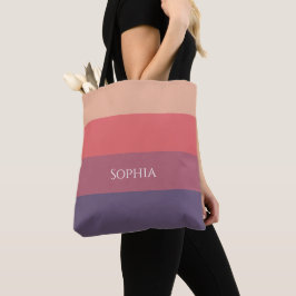 Bolso De Tela Rayas de color ocaso-