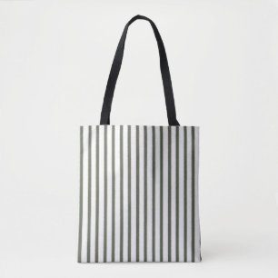 Bolso De Tela Rayas de Crema Verde Oliva