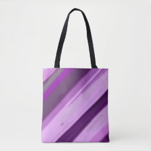 Bolso De Tela Rayas de lavanda púrpura