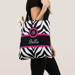 Bolso De Tela Rayas de moda de la cebra del monograma