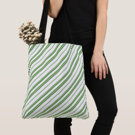 Bolso De Tela Rayas de Navidad de Caramelo de Menta Verde