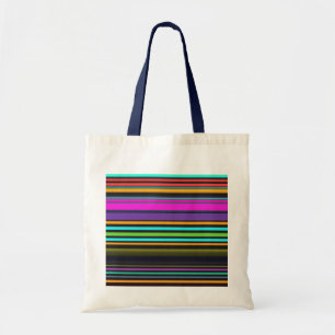 Bolso De Tela Rayas de neón de color liso