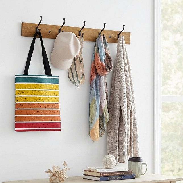 Bolso De Tela Rayas de puesta de sol de arco iris retro (Subido por el creador)