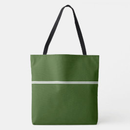 Bolso De Tela Rayas Deportivas Blancas Sobre Un Verde Bosque Int