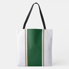 Bolso De Tela Rayas Deportivas Marrones Verde Profundo Atleticas