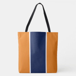 Bolso De Tela Rayas Deportivas Naranja Azul Marino Blanco Divert