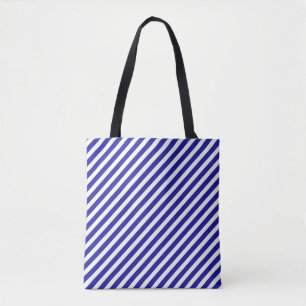 Bolso De Tela Rayas diagonales azules