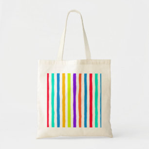 Bolso De Tela Rayas dibujadas a mano en brillantes colores de ar