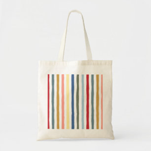 Bolso De Tela Rayas dibujadas a mano en colores modernos de medi