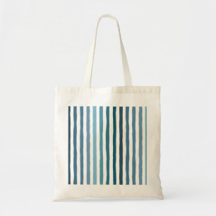 Bolso De Tela Rayas dibujadas a mano en tonos azules