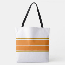 Bolso De Tela Rayas Dobles de Carreras Naranja Verano Brillante 