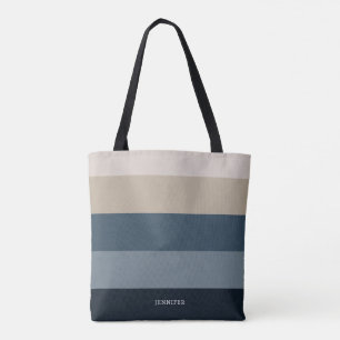 Bolso De Tela Rayas elegantes modernas con el monograma
