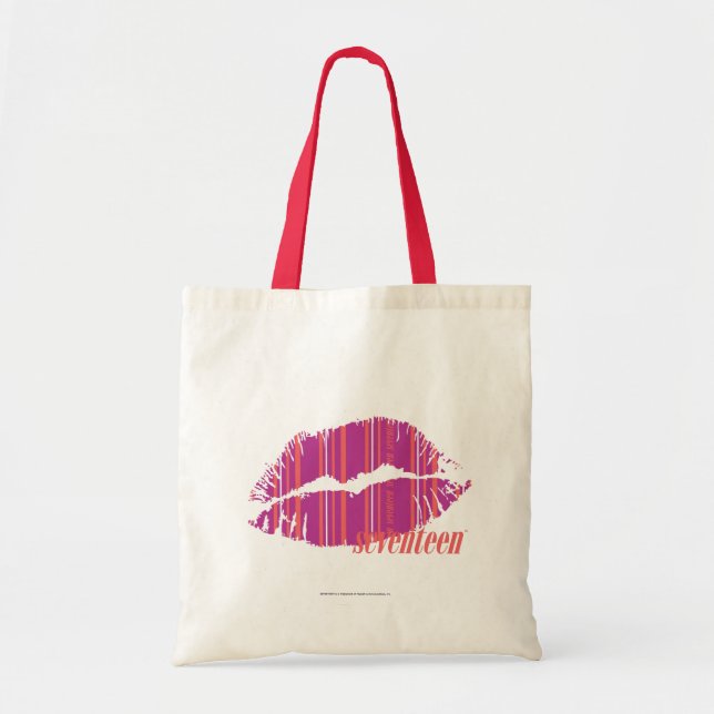 Bolso De Tela Rayas finas púrpuras (Frente)