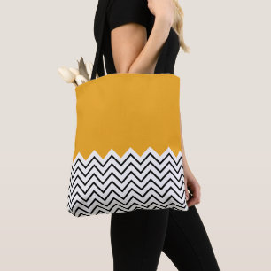 Bolso De Tela Rayas geométricas amarillas y negras