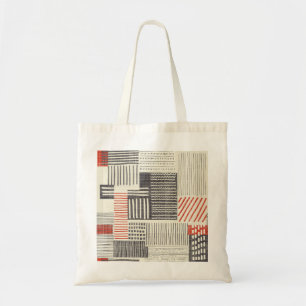 Bolso De Tela Rayas geométricas dibujadas a mano, patrón ininter