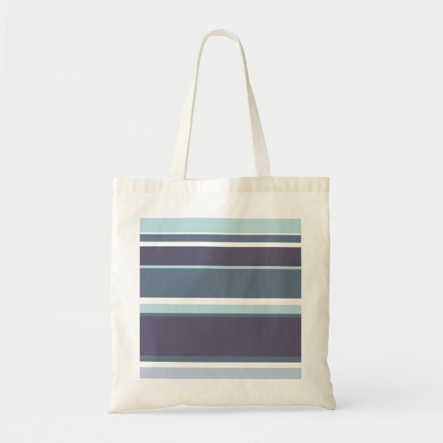 Bolso De Tela Rayas grises azules (Frente)