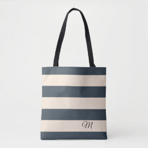 Bolso De Tela Rayas grises carbón