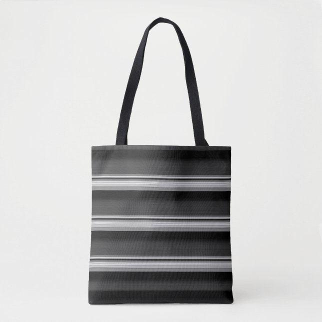 Bolso De Tela Rayas grises negras lindas (Anverso)