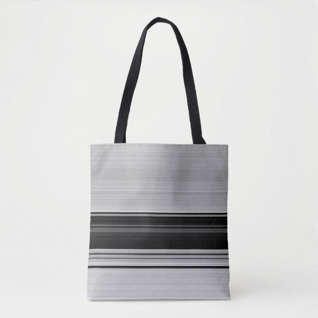 Bolso De Tela Rayas grises negras lindas (Anverso)