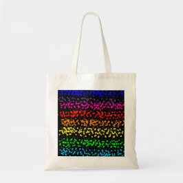 Bolso De Tela Rayas horizontales con puntos en colores arcoiris