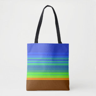 Bolso De Tela Rayas marrones amarillos verdes azules