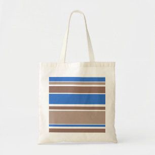 Bolso De Tela Rayas marrones y azules