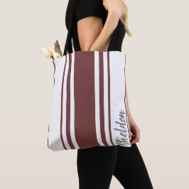 Bolso De Tela Rayas Mínimas Monograma de Sheldon
