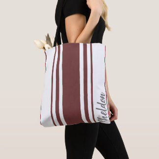 Bolso De Tela Rayas Mínimas Monograma de Sheldon