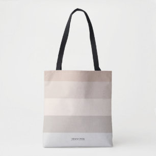 Bolso De Tela Rayas modernas con monograma pastel