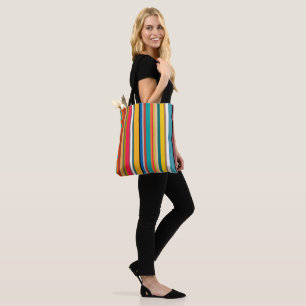 Bolso De Tela Rayas modernas de mediados del siglo