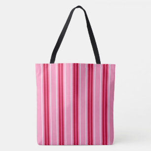 Bolso De Tela Rayas modernas de medio siglo, rosa y borgoñona