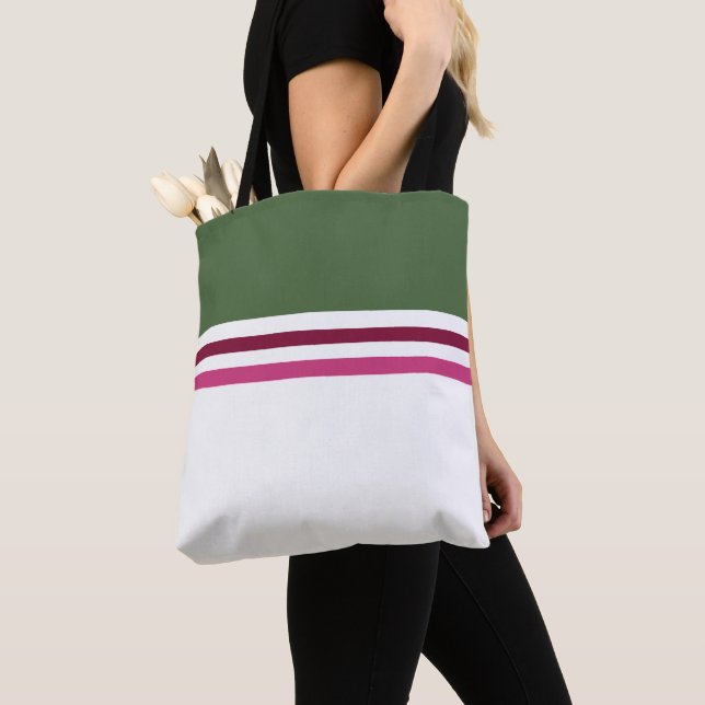 Bolso De Tela Rayas modernas elegantes simples de moda a rayas (Detalle)